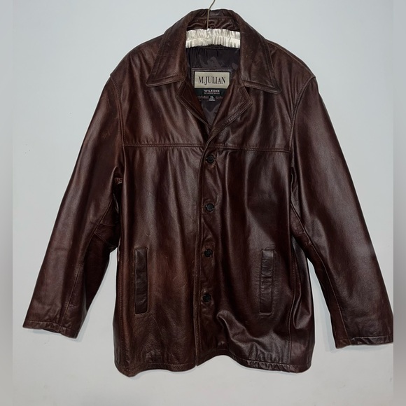 IMPRESSIVE VINTAGE WILSON’S M. JULIAN BROWN DISTRESSED LEATHER JACKET XL - Picture 8 of 12